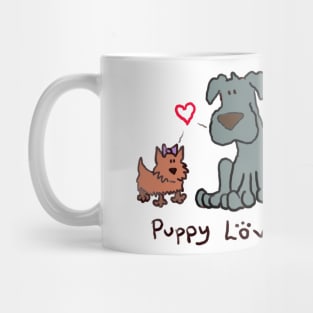 Puppy Love Valentine Great Dane & Yorkie Mug